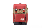 Coach Colorblock Stamp Logo Backpack (1941 Red/Khaki Multi)