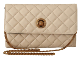 White Nappa Leather Medusa Evening Bag