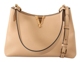 Nude Calf Leather Small Hobo Shoulder Bag