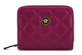 Purple Nappa Leather Bifold Zip Around Wallet