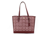 Coach Mollie Chambray Shoulder Tote Bag (Wine Multi)