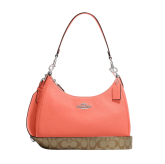 Coach Teri Hobo With Signature Canvas Khaki/Tangerine